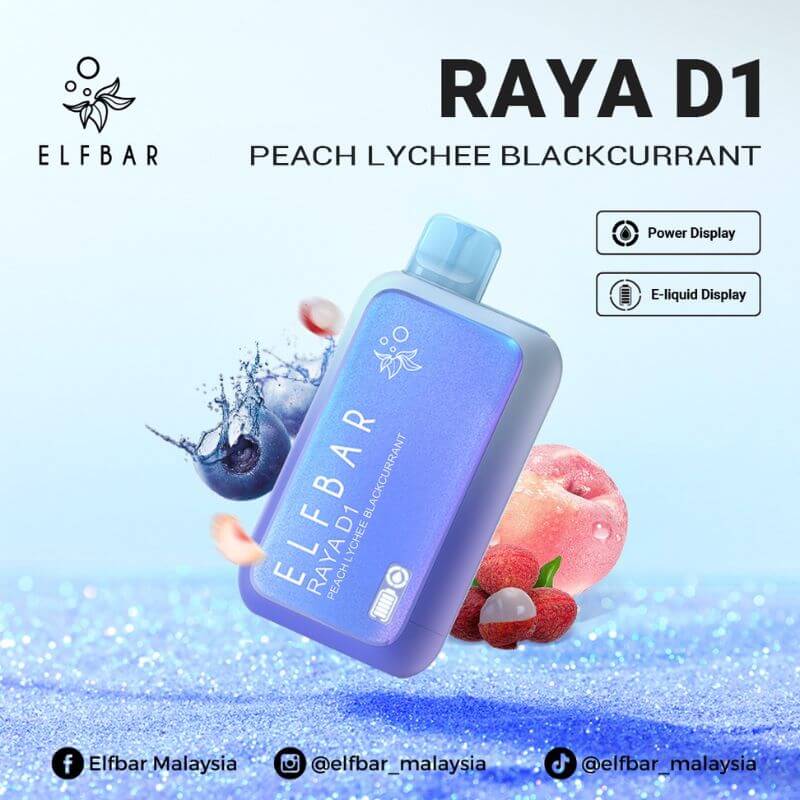 SGVape-ELFBAR-RAYA-D1-13K-PEACH-LYCHEE-BLACKCURRANT-SG-Vape-Bar